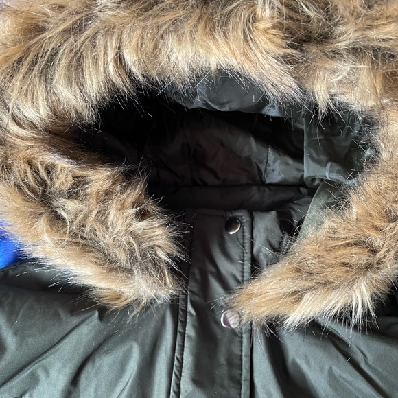 Big Chill Green Puffer Winter Coat with Faux Fur Hood Size 1x - Picture 6 of 7